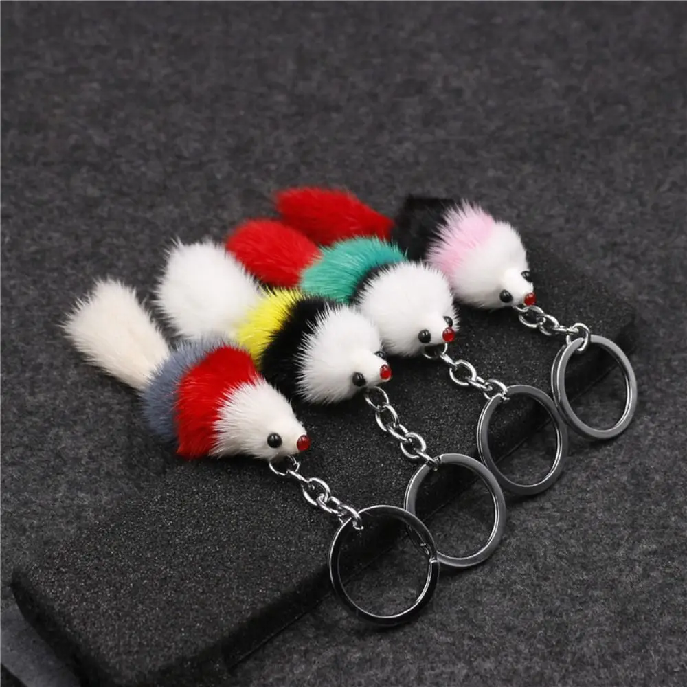 3PCS Cute Mink Fur Mink Fur Keychain Mini Size Keychain Animal Shape Soft Touch Cute Bag Charm Gift Giving