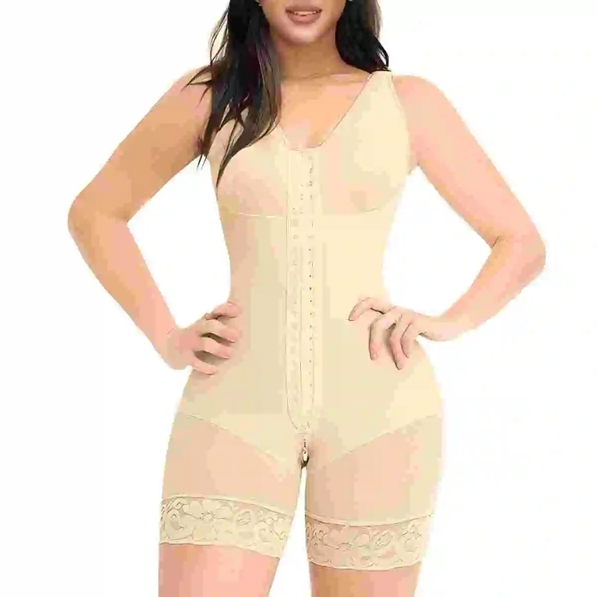 YIANNA Fajas Colombianas Shapewear for Women Tummy Control Full Shapewear Butt Lifter with Zipper Crotch