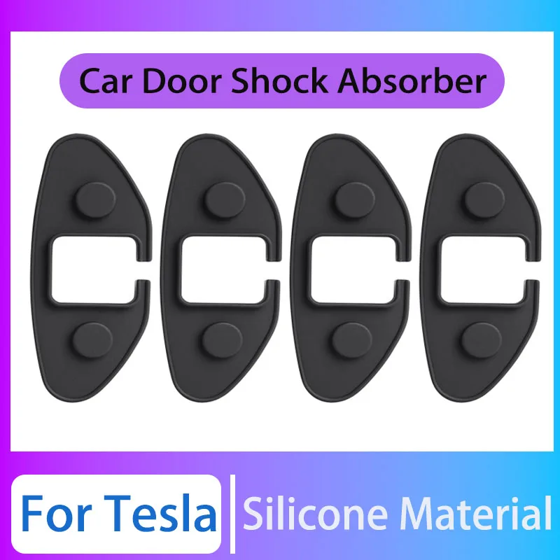 

4PCS Suitable 2025 For Tesla Model 3 Model Y Car Door Lock Cover Protection Pad Shock Cushion Sleeve Modification Accessories