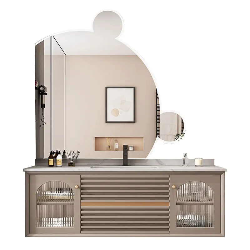 Xc Bathroom Cabinet Combination Modern Light Luxury Bathroom Wash Basin Bathroom Wash Inter-Platform Basin Solid Wood Cabinet