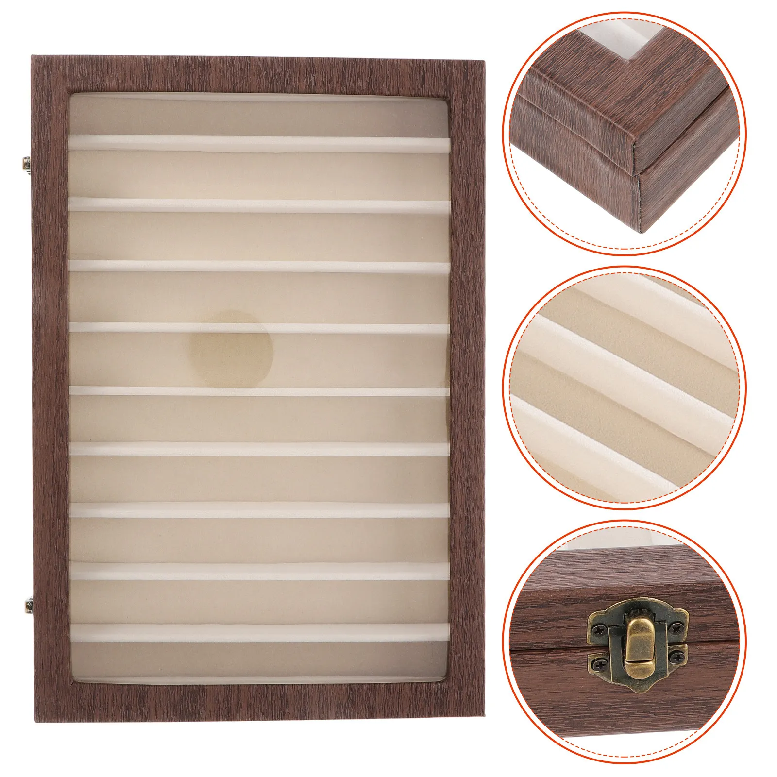 

Wooden Jewelry Box 10 Grids Small Multi-Use Storage Case Delicate Rings Earrings Organizer Chic Trinket Box Hair Accessories