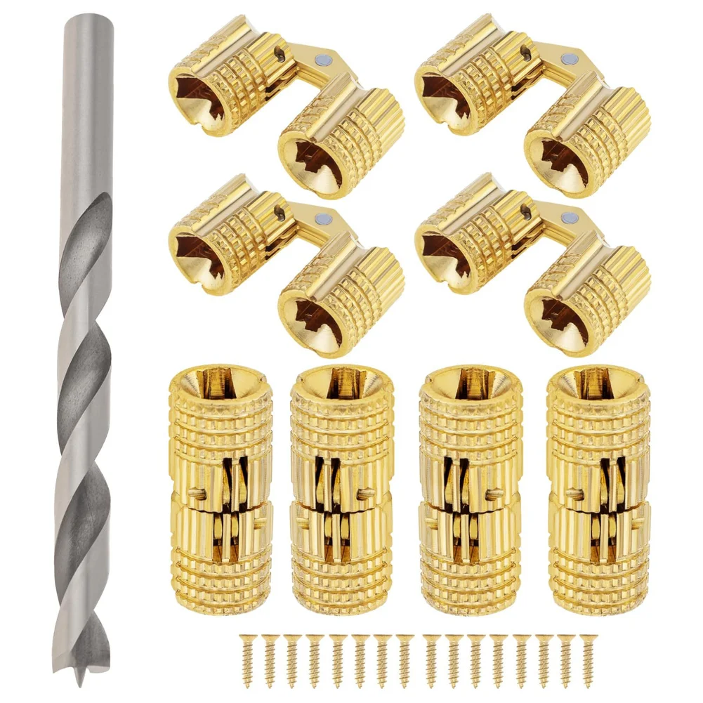 Brass 180 degree concealed cylindrical hinges for clean aesthetic on handmade ring boxes and keepsake containers