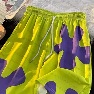 Calça de pijama Patrick Star masculina e feminina, do mesmo estilo, shorts caseiros, moletom solto, calça casual de casal para praia, verão 10 principais vendas bob esponja pants - №8