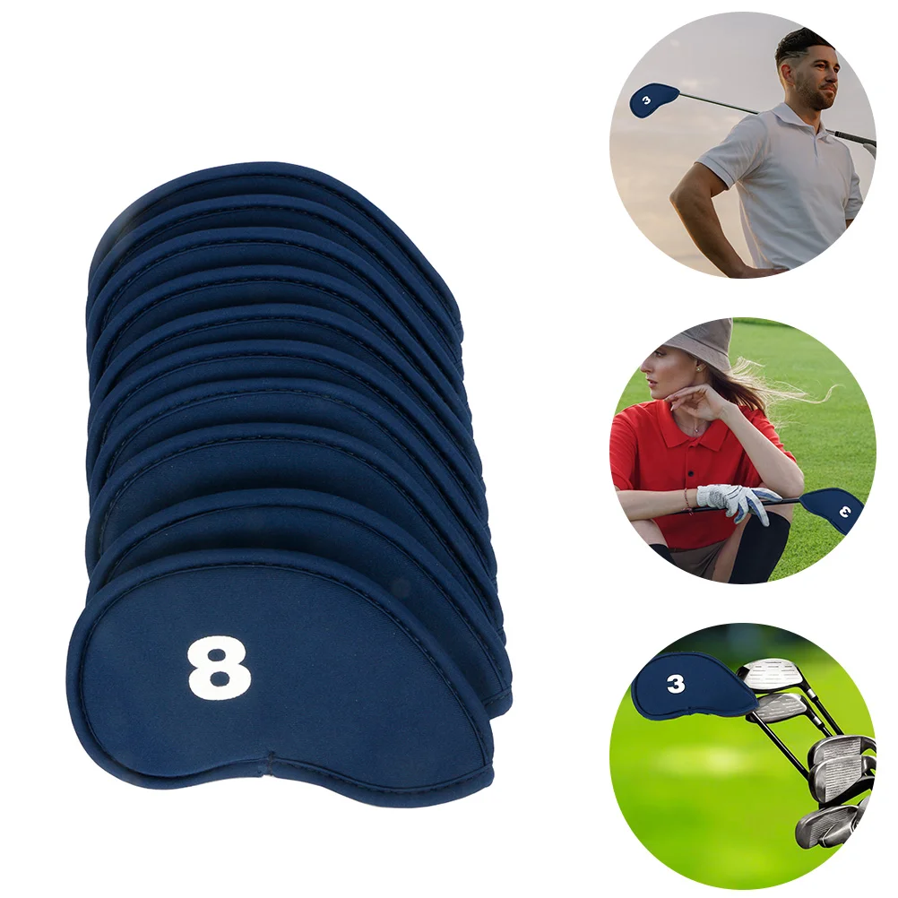 

11 Pcs Golf Club Cap Golfing Accessory Iron Supply Thickened Cover Portable Elastic Material Headcover