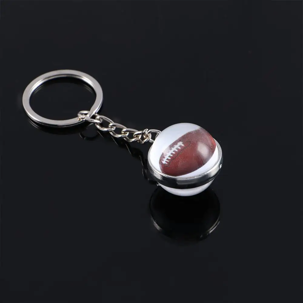 Charm Volleyball Bag Pendant Baseball Football Key Holder Ball Keyring Tennis Keychain Glass Ball Keychain Basketball Keychain