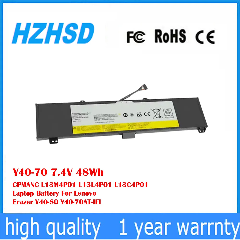 

Y40-70 7.4V 48WhL 13M4P01 L13L4P01 L13C4P01 Original Laptop Battery For Lenovo Erazer Y40-80 Y40-70AT-IFI