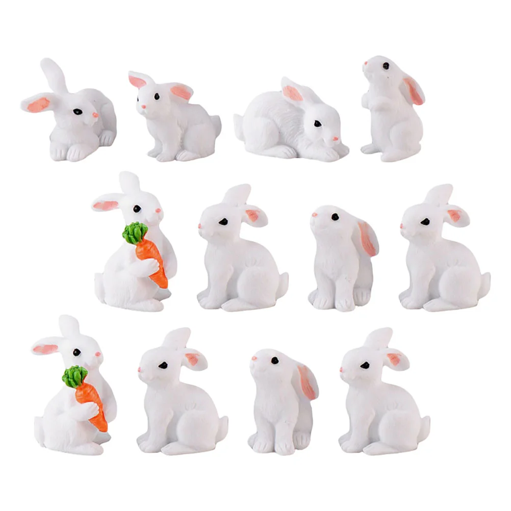 

Mini Animals Figures Bunny Ornament Faux Outdoor Plants Decor Statue Rabbit Figurines Easter Garden Cars Toys