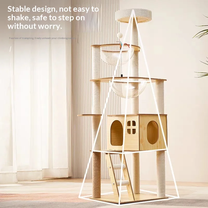 Árbol para gatos todo en uno resistente con torre y cama escalable - imagen 3