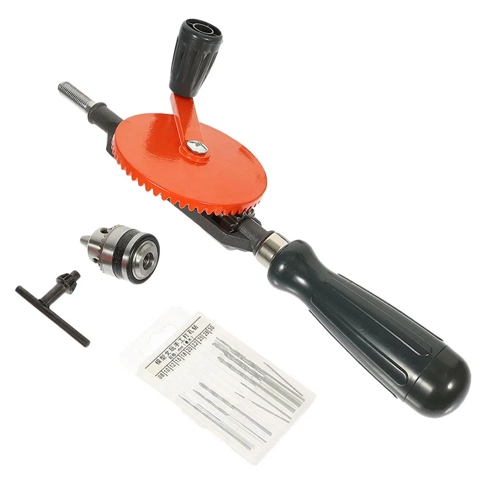 

1Set Hand Crank Drill Manual Steel Heavy Duty Practical for Wood Bamboo Circuit Board Woodworking DIY Enthusiasts Portable