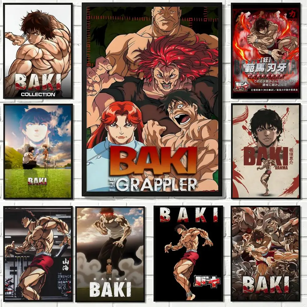 Japanese Anime Baki the Grappler Poster Waterproof HD Modern Peel And Stick Wall Decor Living Room Dorm Garage