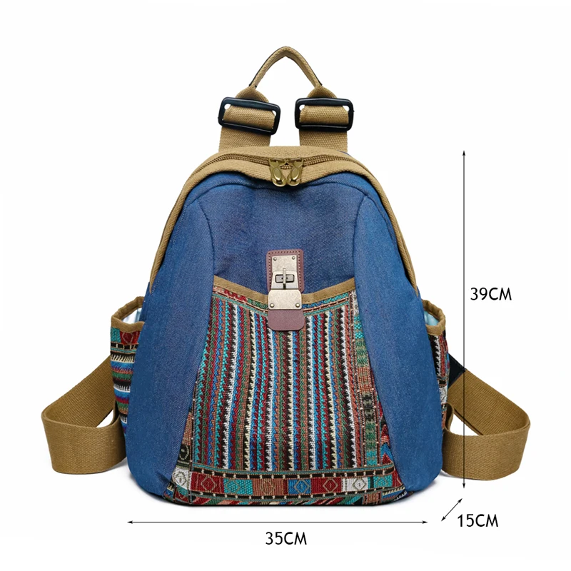 Fashion Embroidery Backpacks Female High Quality Nylon Rucksacks Women Large Capacity School Bag for Students Big Travel Bag