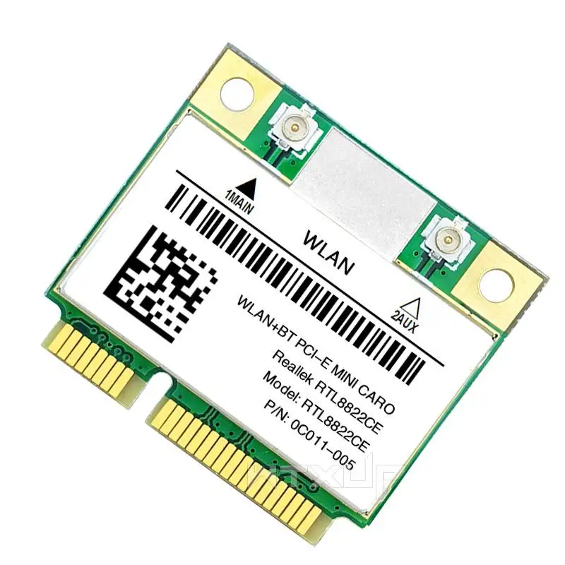 1 مجموعة 802.11AC شبكة صغيرة Pcie واي فاي بطاقة وهوائي لأجهزة الكمبيوتر المحمول ويندوز 10 11 RTL8822CE RTL8821CE BT5.0