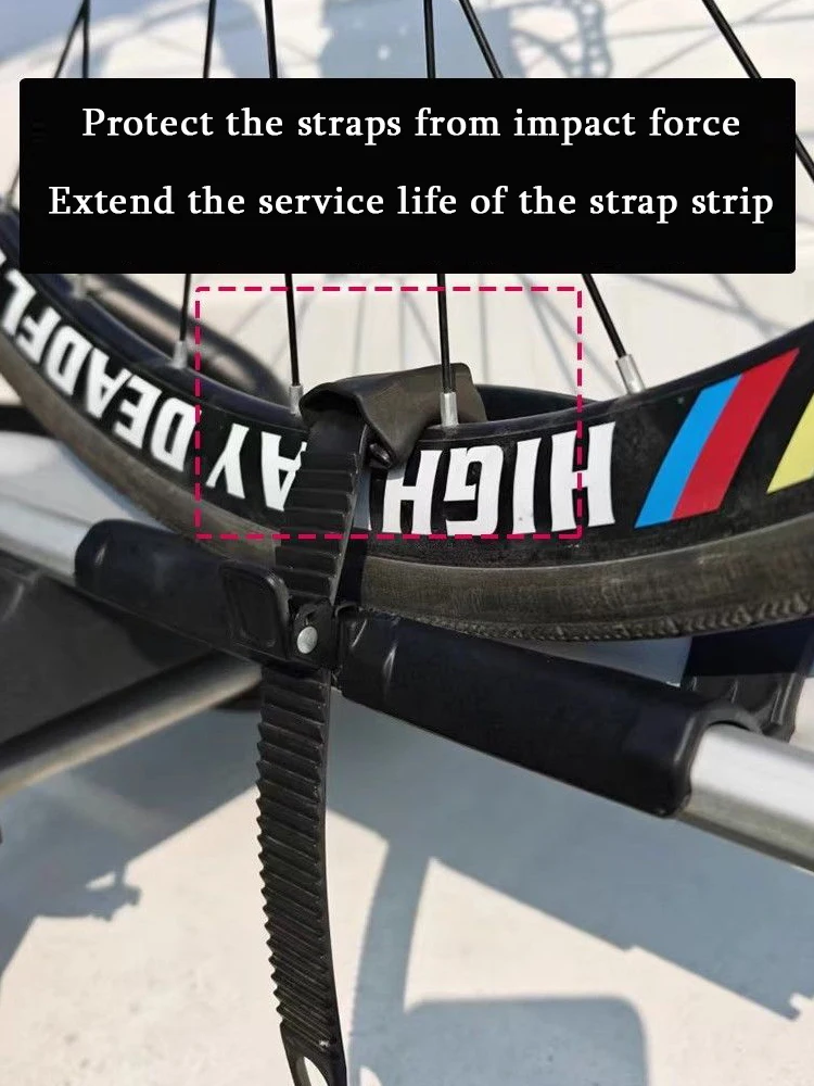 Sangles d'adaptateur de roue de vélo de galerie de toit avec coussin pour un transport sécurisé au cyclisme pour Thule 599 598 591 568 564 561 532 933 926