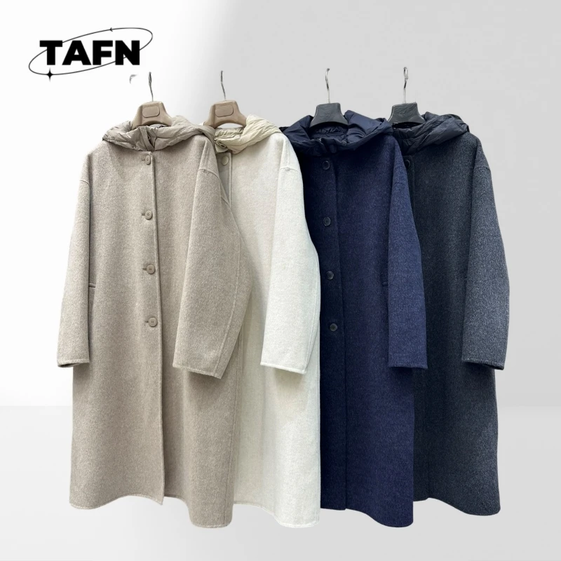 

Женское повседневное длинное пальто с поясом. Женский свободный крой. Осенний плащ на пуговицах спереди с боковым поясом AI1004.