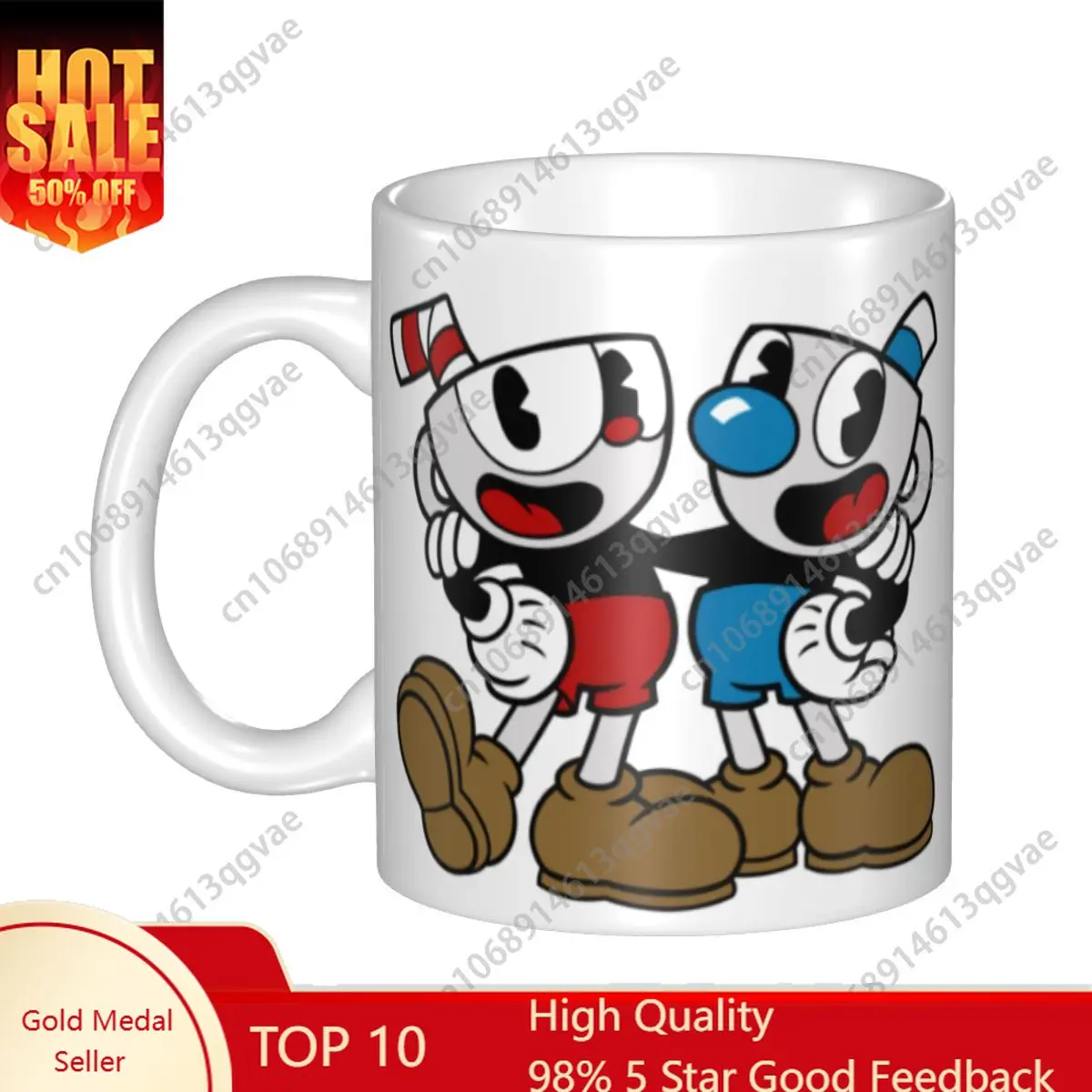 

Cuphead And Mugman Dont Deal With The Devil Mugs Custom Ceramic Coffee Mug Creative Gift Outdoor Work Camping Cups