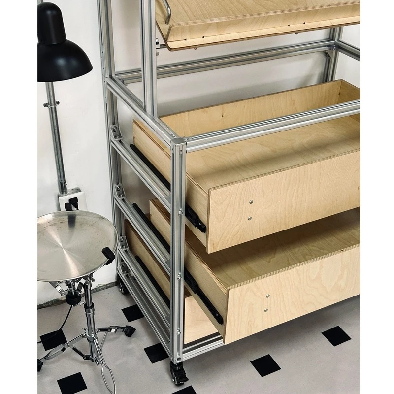 Aluminum profile marine plate storage inclined plate rack floor-to-ceiling multi-layer household