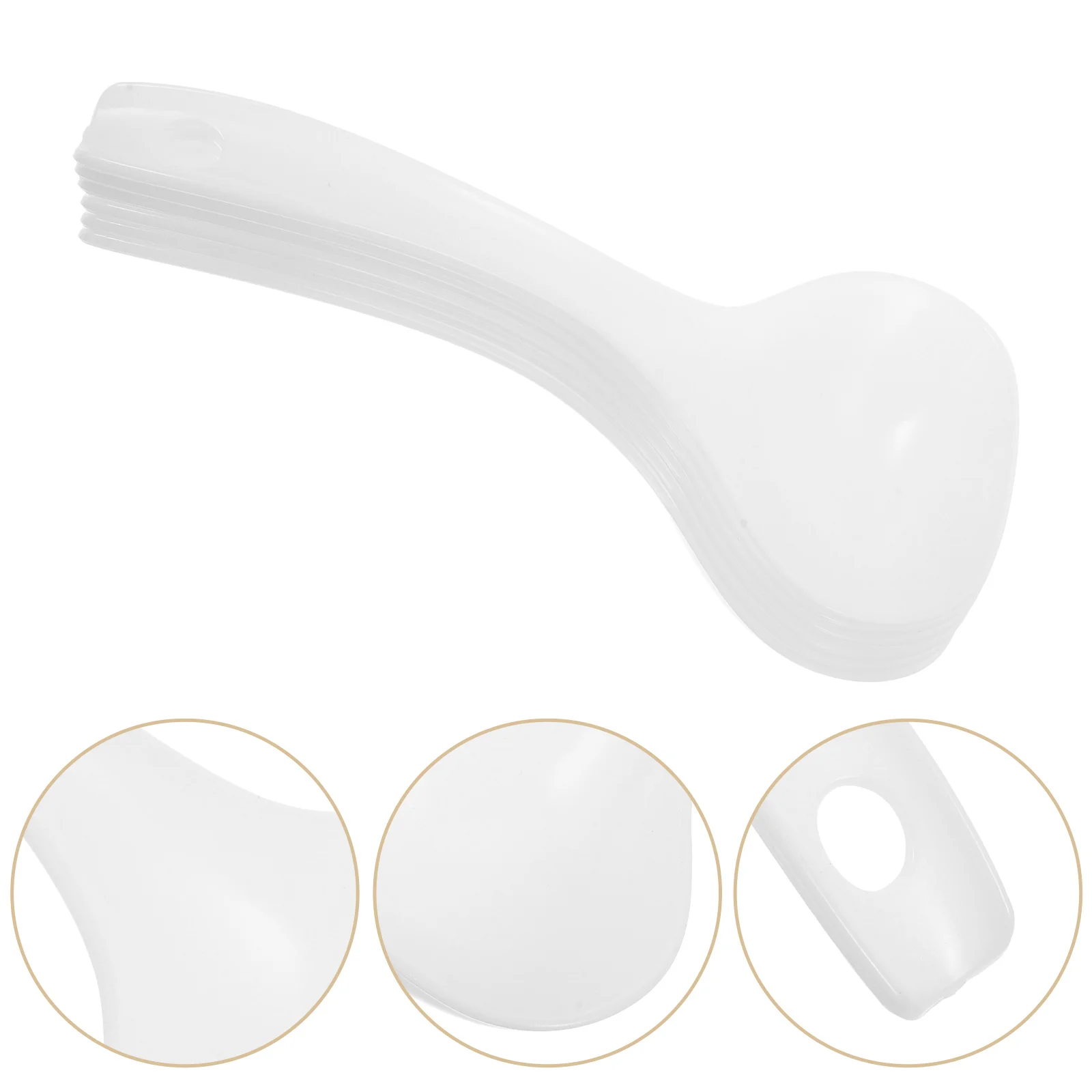 

6 Pcs Male Spoon Kitchen Soup Ladle Porridge Pot Ramen Bowl Coffee Cooking Pp Restaurant Baby