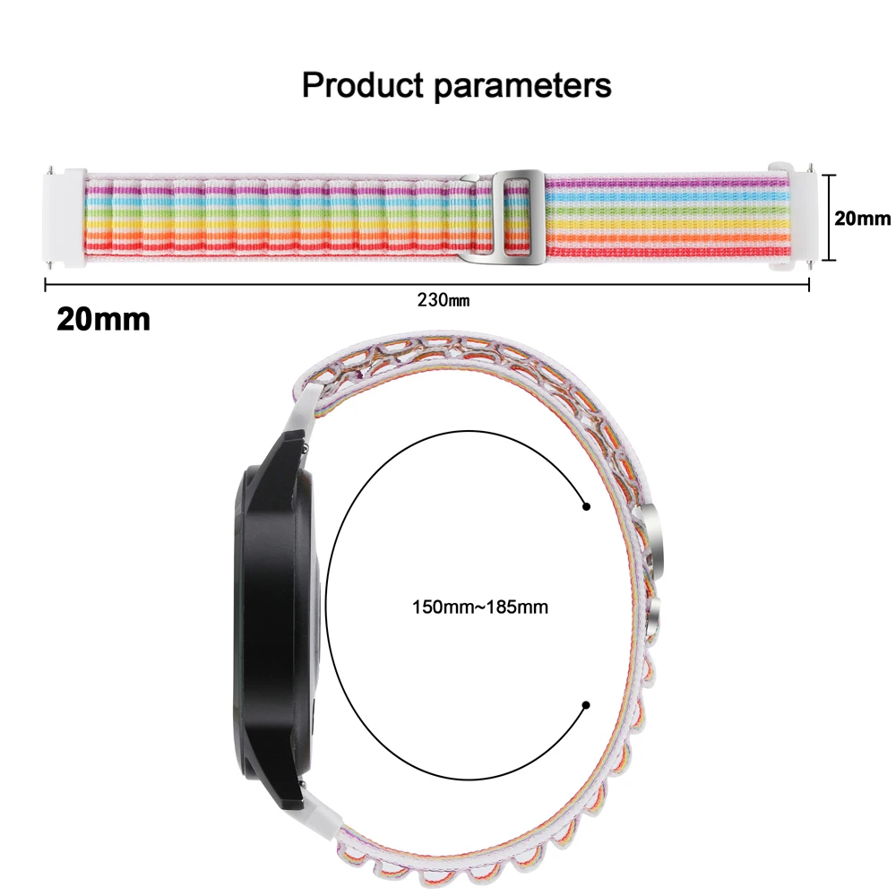 Per Garmin Vivoactive 5 3 Forerunner 165 55 645 245 cinturino orologio per Venu Sq 2 Plus braccialetto sportivo 20mm cinturini in nylon ad anello