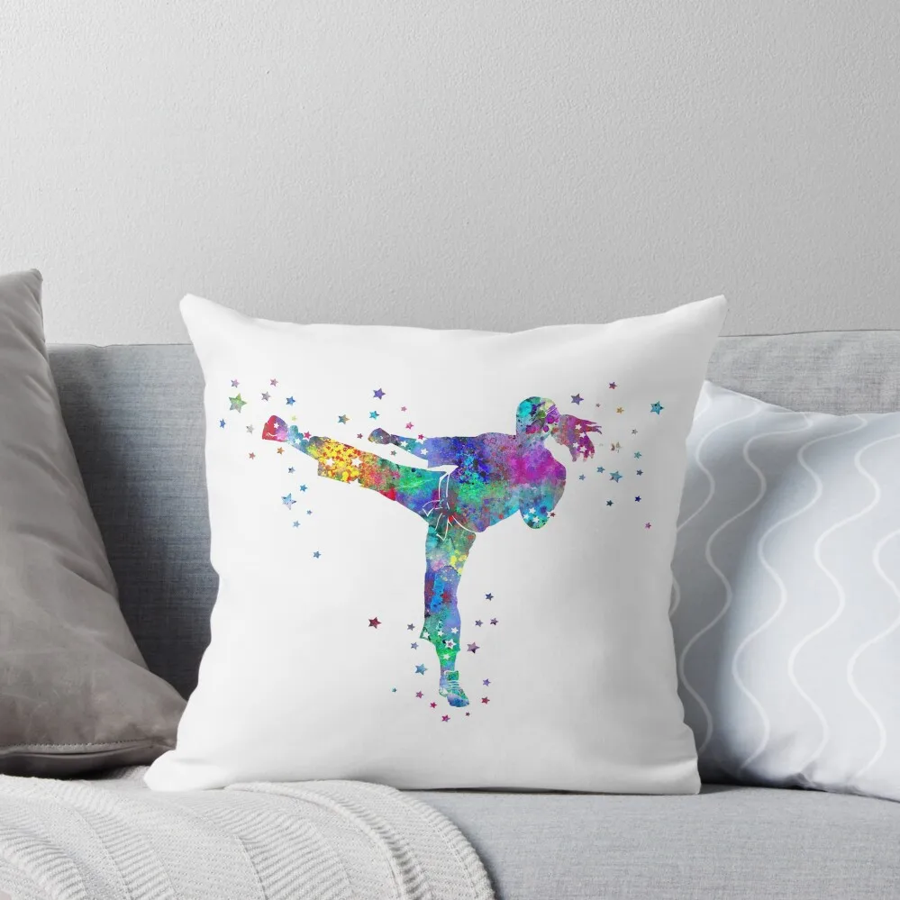 

Karate fighter girl Throw Pillow Decorative Cushion Cover Bed pillowcases Cusions Cover pillow