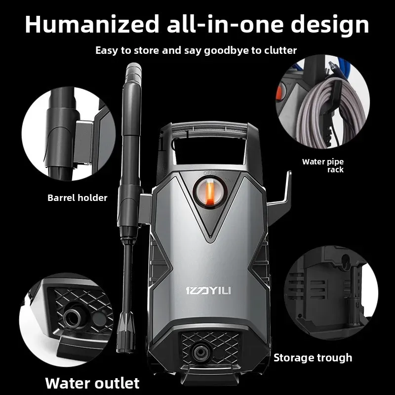 

High Pressure Car Washer Household 220v Powerful Cleaning Machine Portable Water Gun High Power Car Brushing Water Pump