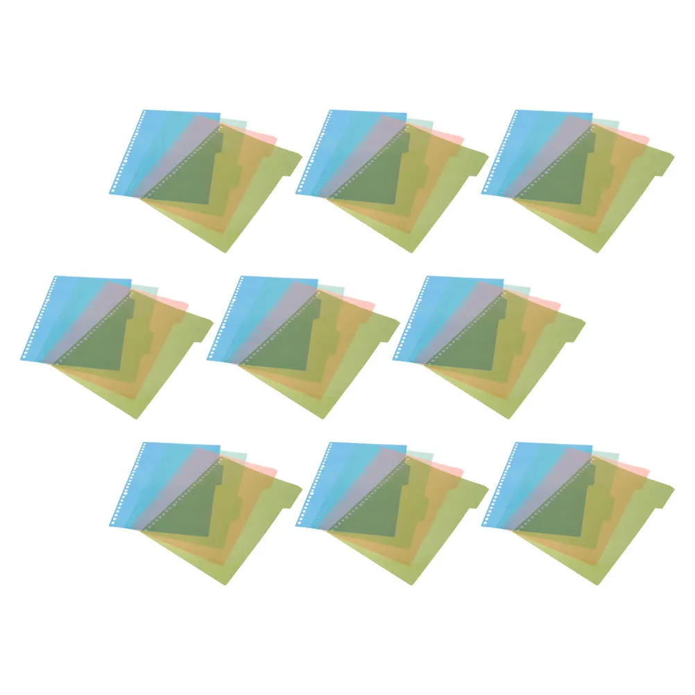 

44Pcs Plastic Colored Tab Dividers Index Classified Labels 26 Holes Binder Dividers for Documents Notebooks Planners Office