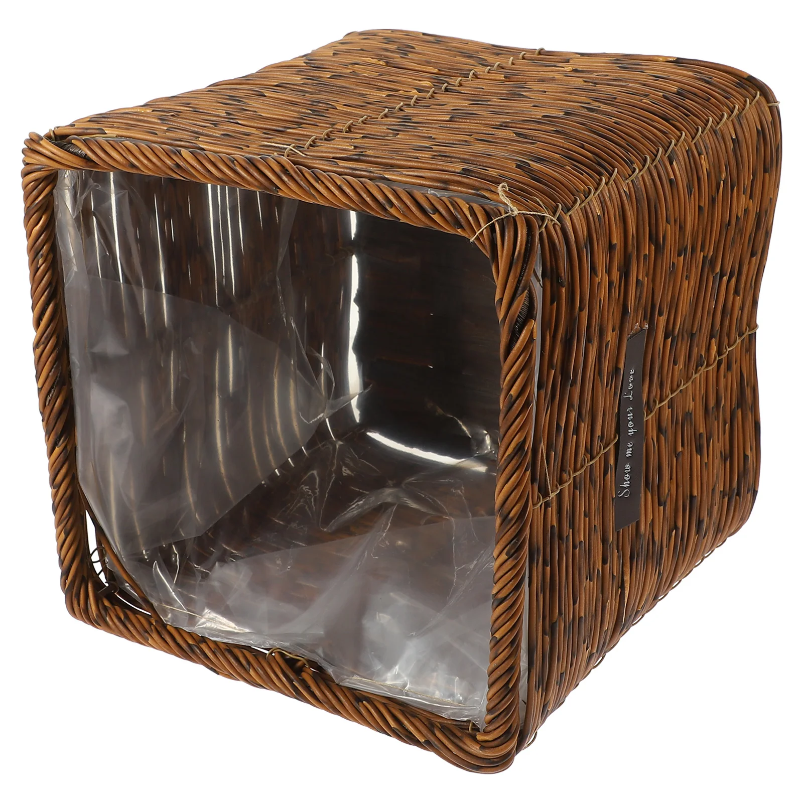 

Imitation Rattan Flowerpot Woven Basket Plant Pots Decorative Storage Baskets Modern Farmhouse Style Sundries Basket