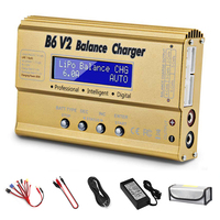 HTRC Balance Charger B6 V2 80W RC Discharge with Adapter+ 8 in 1 Cables + Battery Explosion Proof Bag RC Lipo Battery Charger