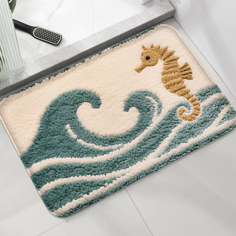 

Bathroom anti slip door mat, household water absorbing foot mat, shower room small carpet, machine washable soft and comfortable
