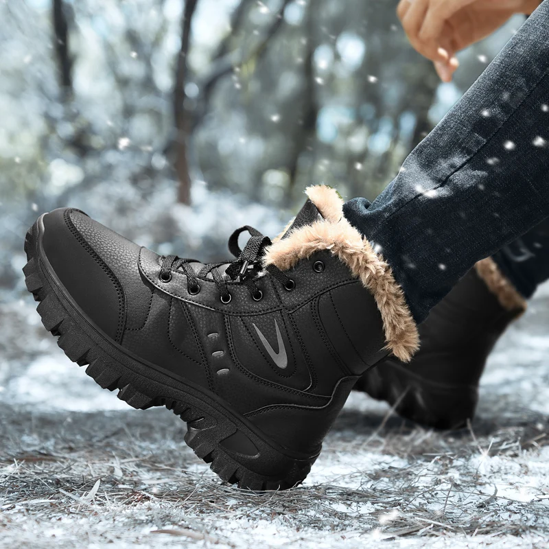 2025, neue Wanderschuhe für Herren, warmes Fell, Kletterschuhe für Herren, Outdoor-Wandertrainer für Herren