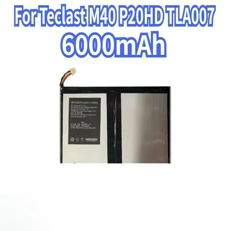 For Teclast M40 P20HD Tablet Battery TLA007 3.8V 6000/9000/12000mAh 30100140 5 Lines Li-Polymer Rechargeable Replacement Battery