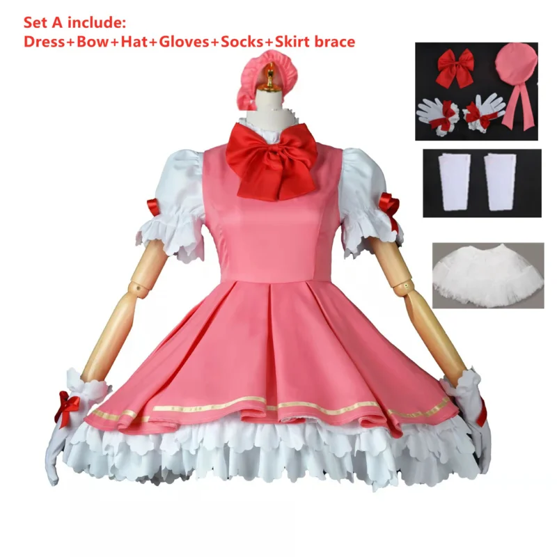 Costume de Cosplay Anime Cardcaptor Sakura pour femmes, activité mignonne, Halloween, fête de noël, vêtements de jeu de rôle #   1 #   W.