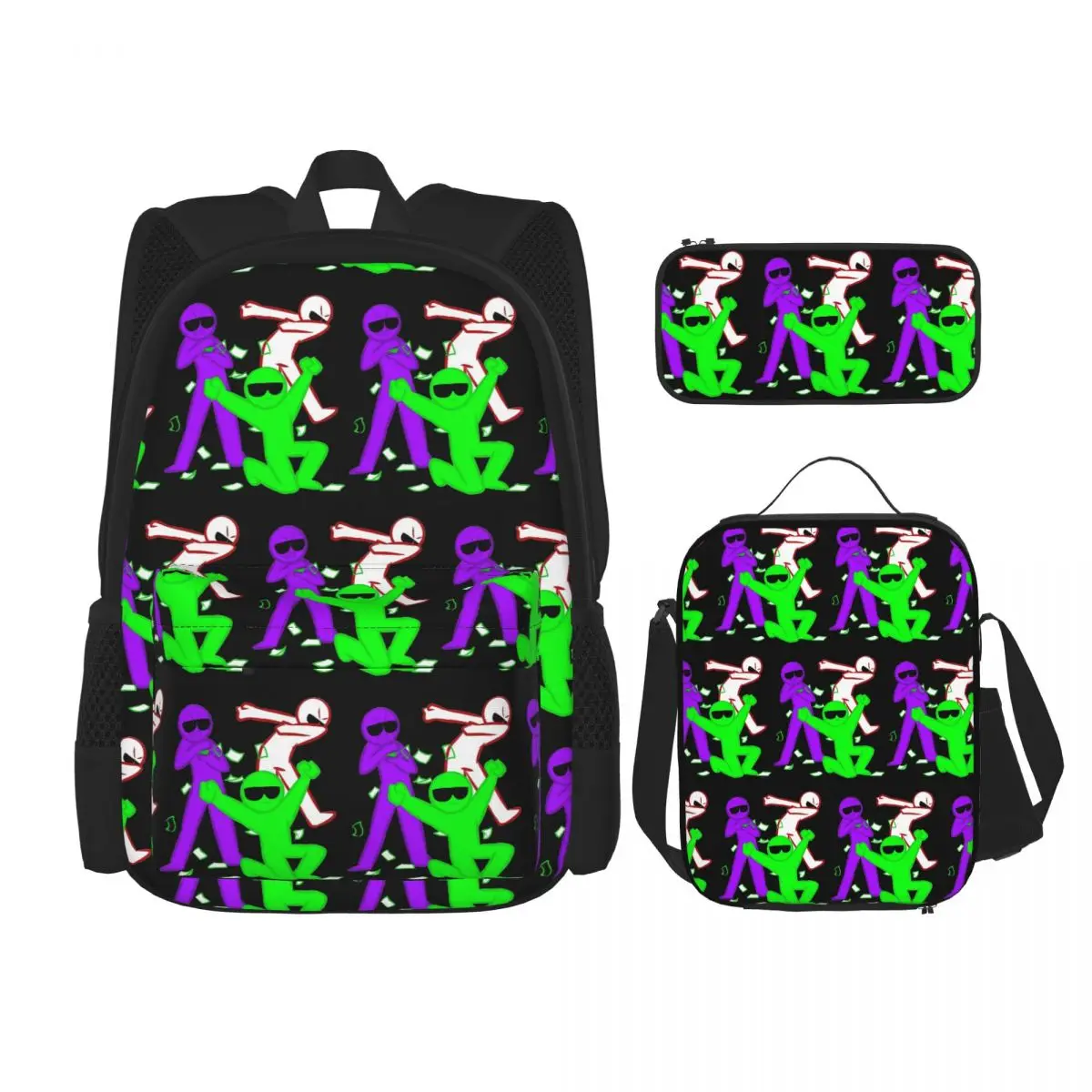 

Alan Animation Becker Kids Backpacks Kids Bookbag School Bags Rucksack Lunch Bag Pen Bag Three-Piece Set