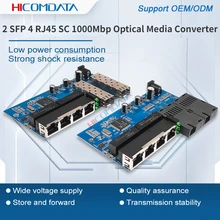 1000M 2 Fiber 4 RJ45 SC Optical Media Converter Transceiver Optic Network Switch 20KM SFP Fibra Optica Ethernet Gigabit Switch
