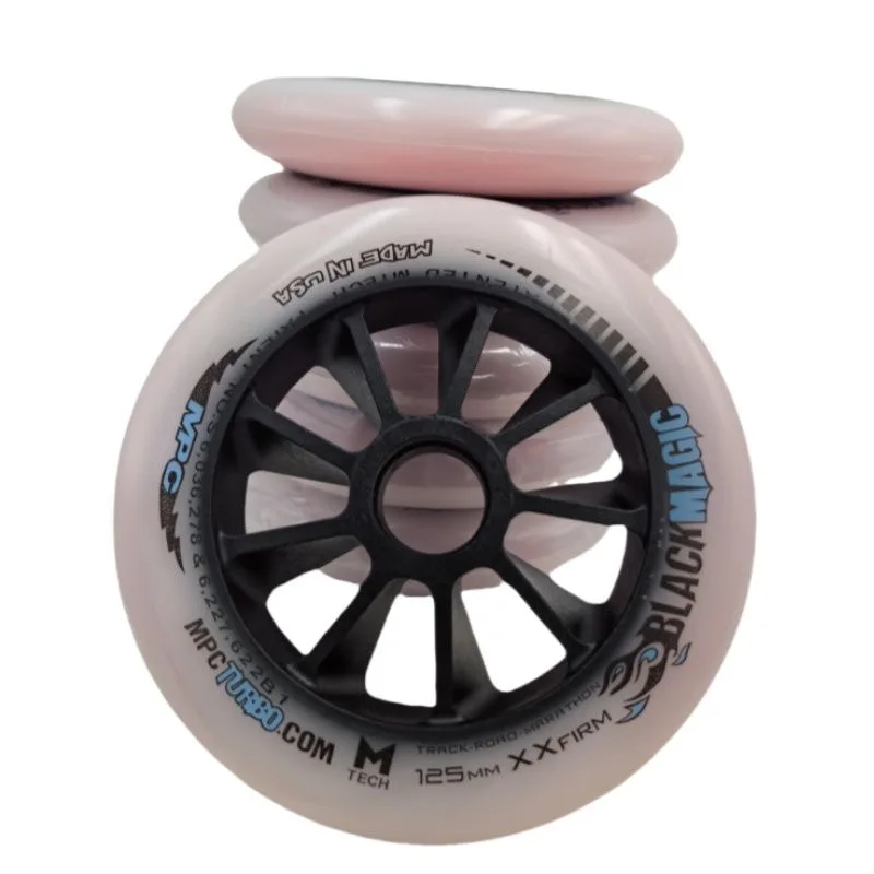 6 قطع 2-Layers MPC Black Magic XXFirm 125 مللي متر عجلة تزلج سريعة مضمنة 125 إطارات كبيرة لسباق السرعة والتزلج ثنائي النوى XXF