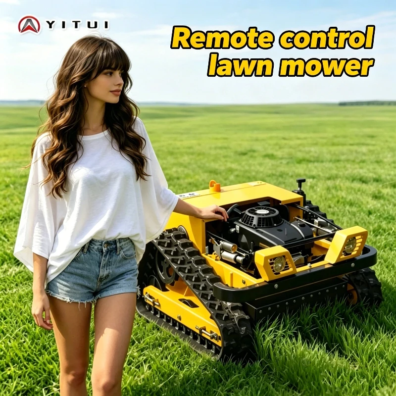 

All-Terrain Remote Control Lawn Mower Customized Intelligent Belt Mower Long Endurance Weeder For Agricultural Garden Use