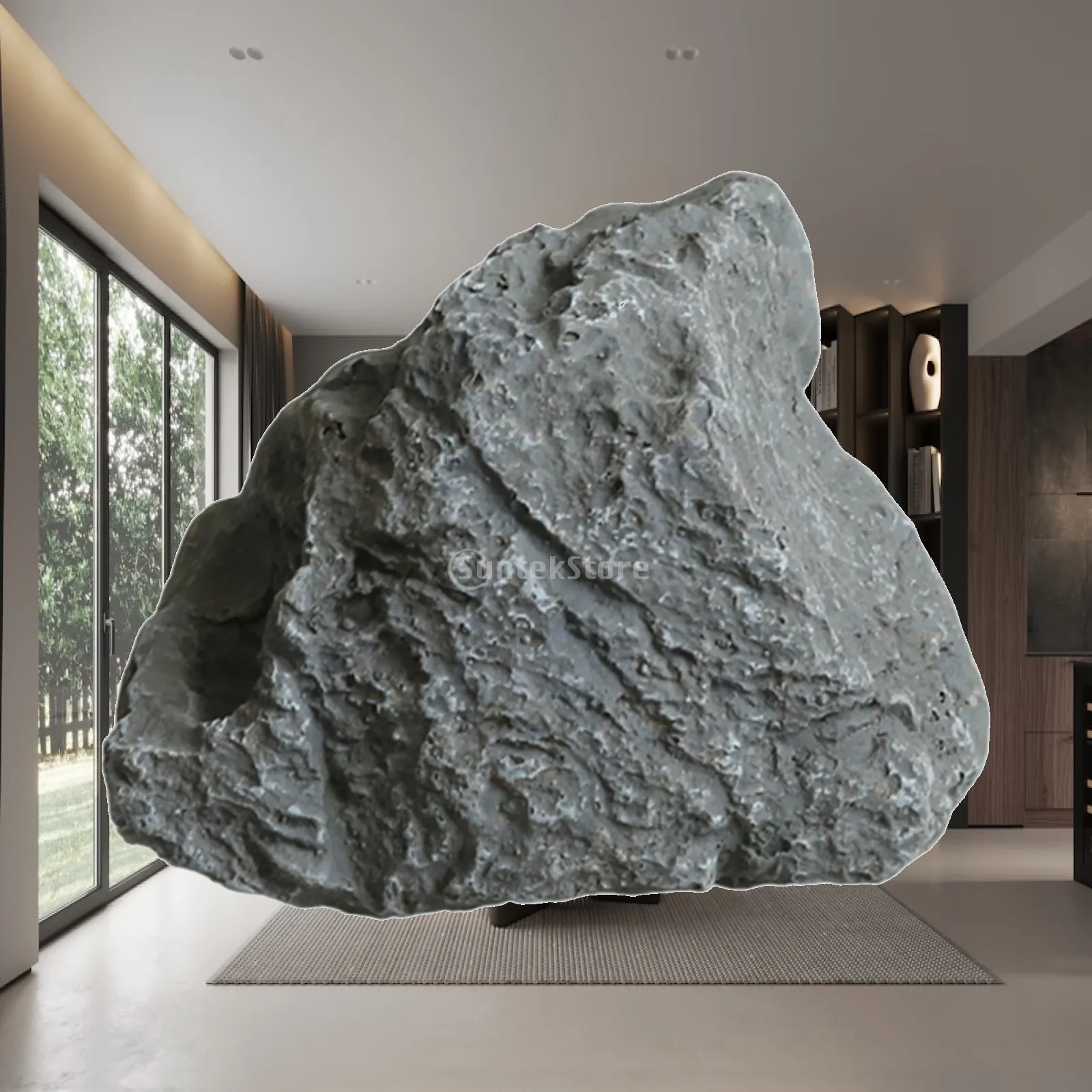 Artificial Fiberglass Rock Garden Ornament, Lightweight, Multifunctional, for Garden Decoration, Sandstone