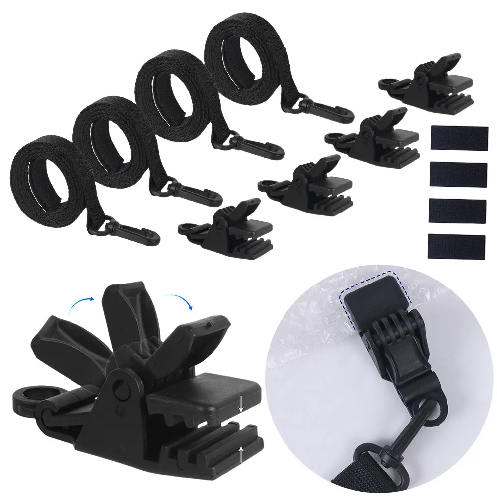 

24 Pcs Swimming Pool Solar Cover Straps and Clips Including 8 Straps 8 Clips and 8 Touch Fastener Solar Blanket Straps Kit