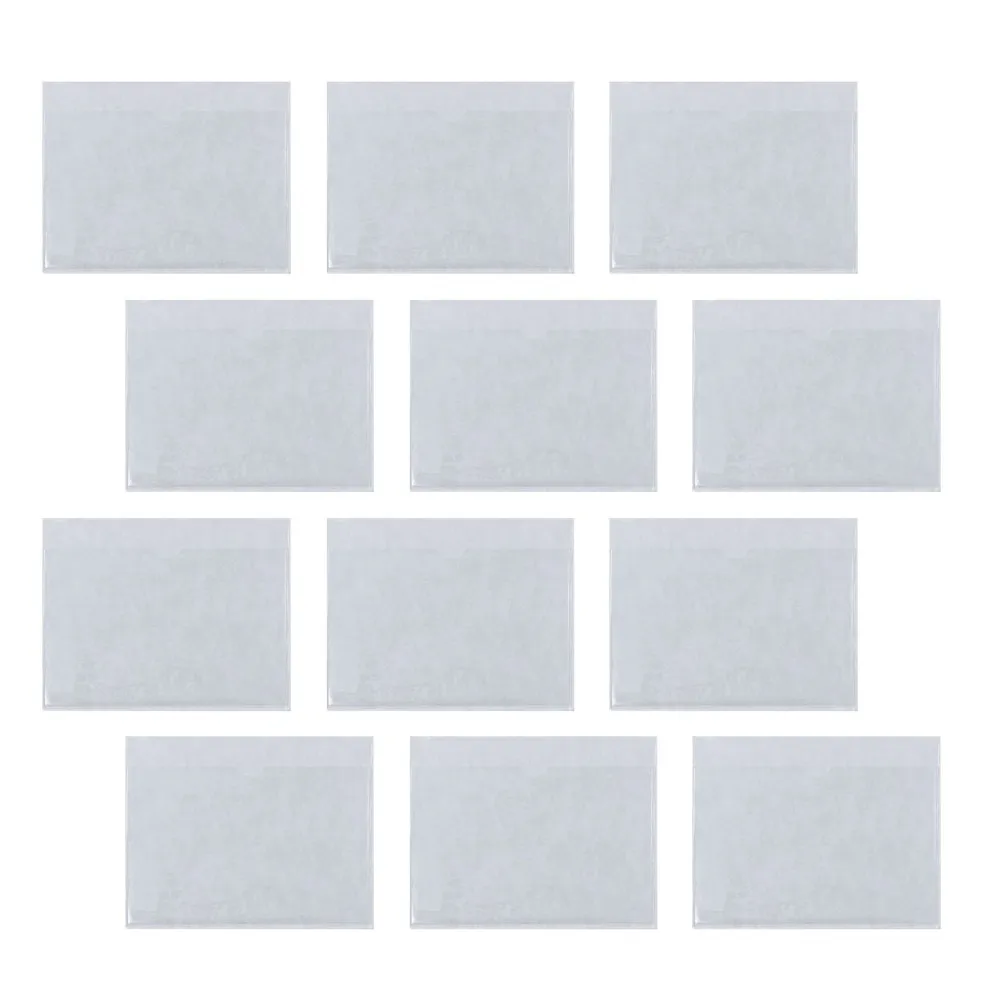 30Pcs Transparent Plastic Business Card Sleeve Self Adhesive Label Pocket Index Cards Holder Office School Organization Sticky