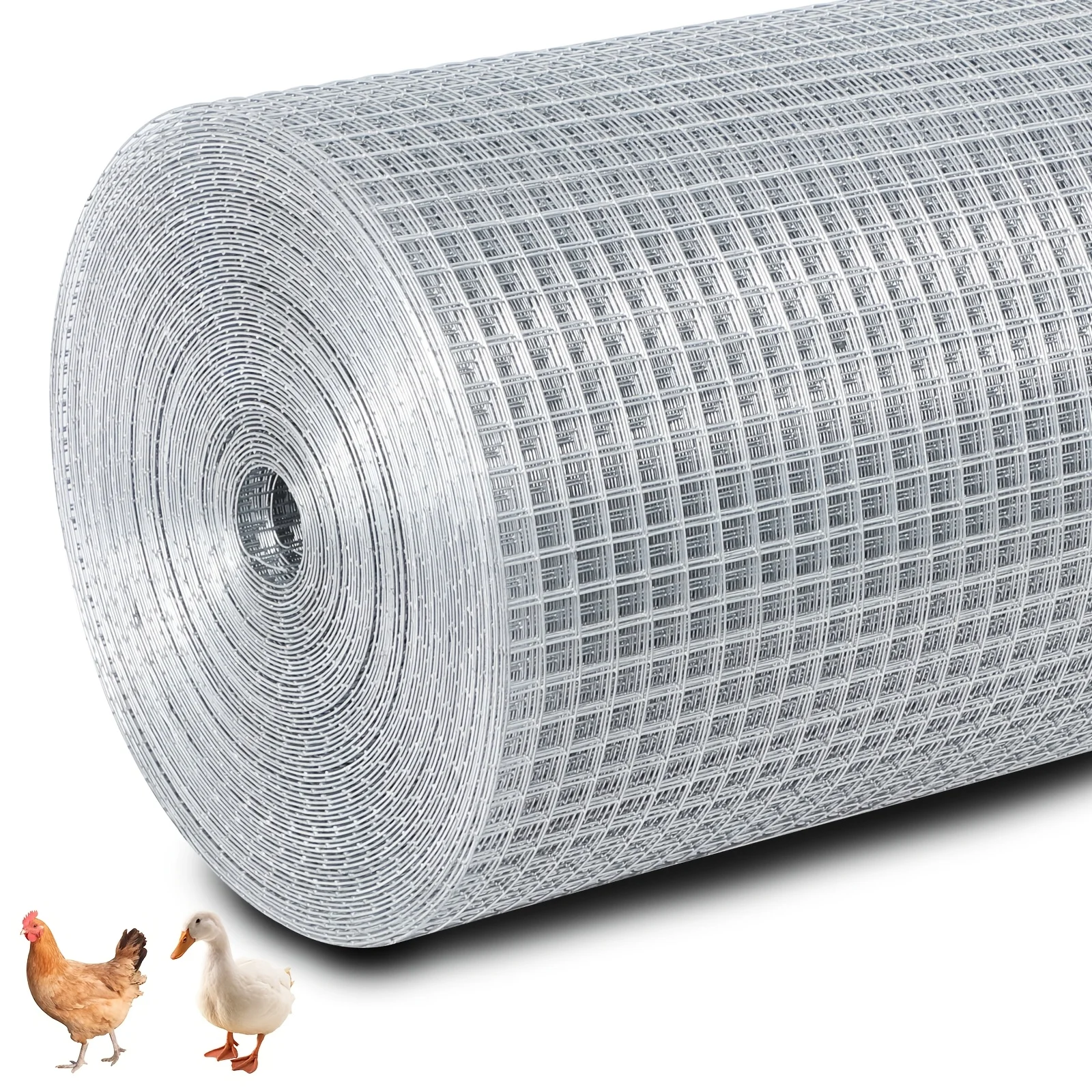 24In×49Ft Double-Layer Hot-Dip Galvanizing Wire Mesh Roll | Metal Hardware Cloth, Chicken Wire