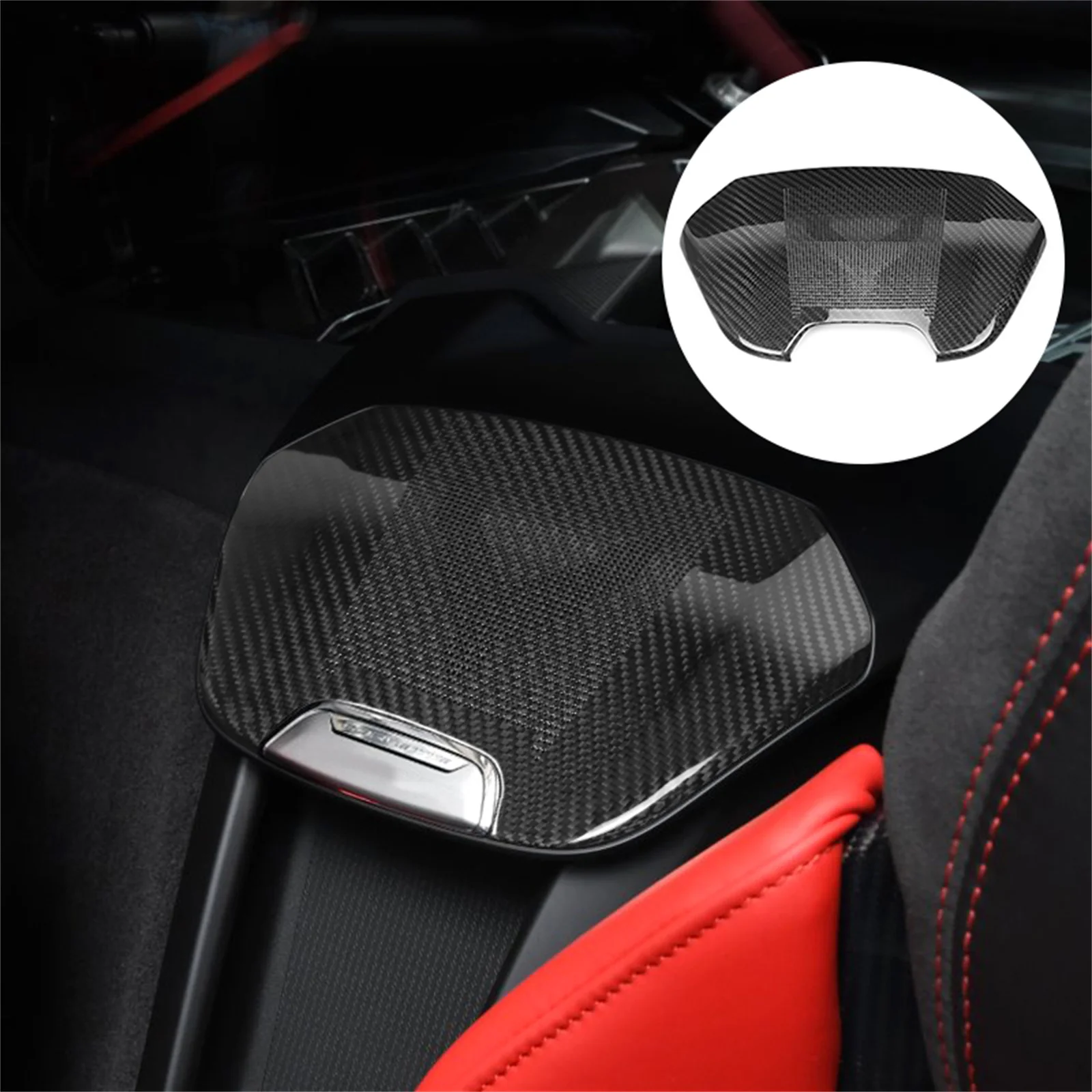 Carbon Fiber Car Rear Row Seat Sound Speaker Cover Trim For Chevrolet Corvette C8 2020 2021 2022 2023