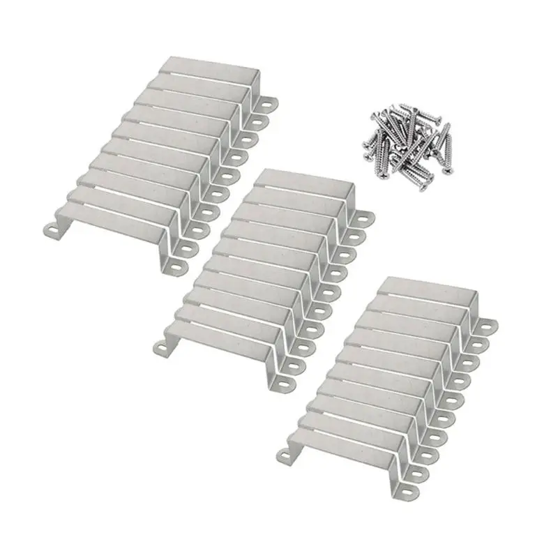 E8BD Farm Fence Post Support Hardware with Angled Metal Repair Units and Mounting Holes, 30 Count Set for Post Reinforcement