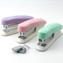 Macaron-colored desktop stapler, stylish, cute, easy to use, and durable, suitable for 24mm/26mm staples, perfect for school