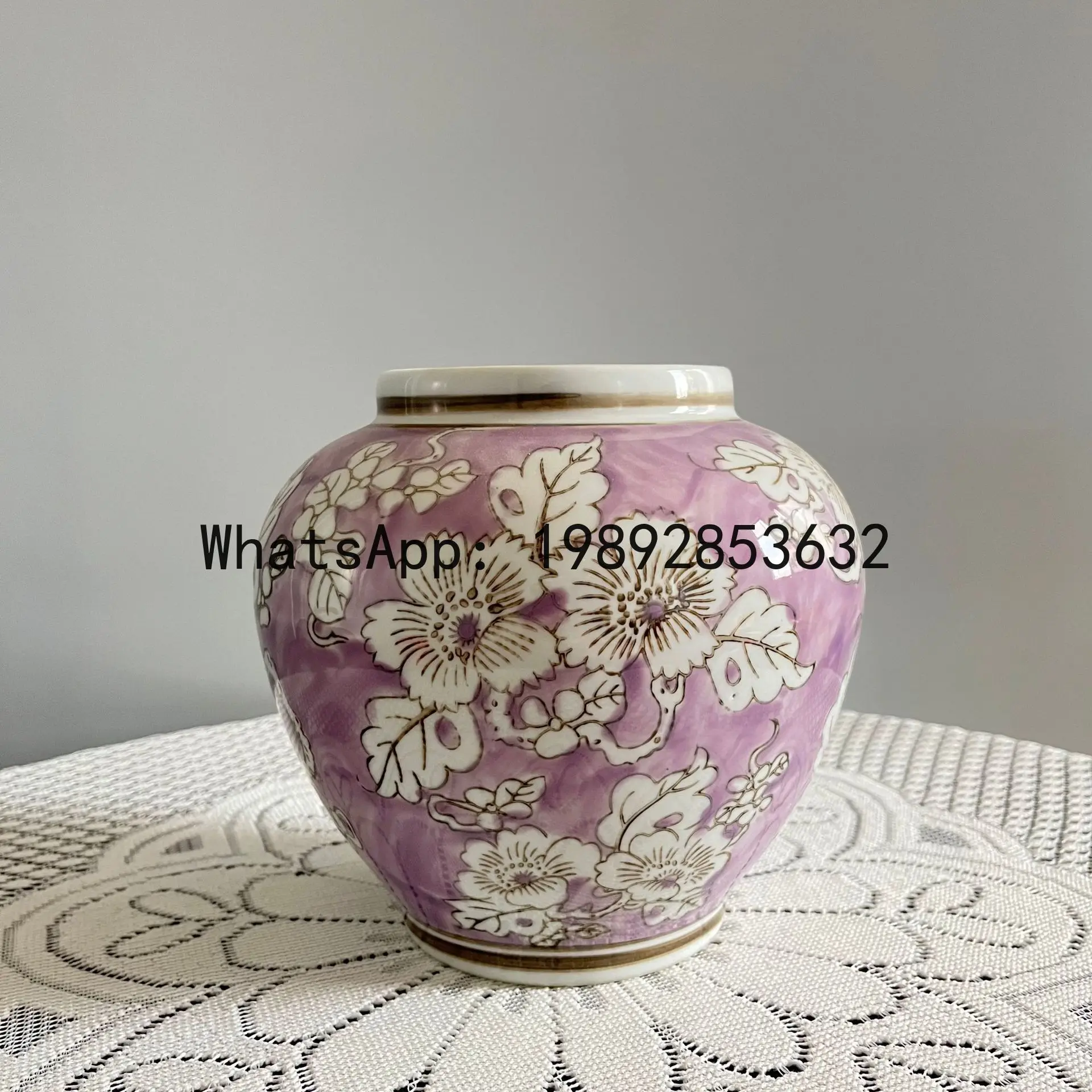 

Ceramic Vase Handmade Porcelain Pot Blue and White Porcelain Jar Chinese-style Retro Flower Vase Home Decoration Accessories