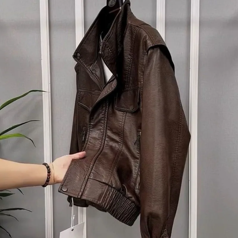 

Outerwear The New Autumn Men's Trendy Brand Stand-up Collar Men's PU Leather Jacket Is Fashionable Versatile Cool Casual Coat