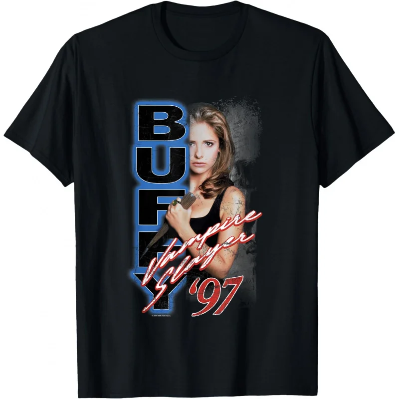 

Vintage '97 Buffy The Vampire Slayer Gift t shirt 100% cotton printed Tee Crew Neck Short Sleeve Graphic clothes All size tops