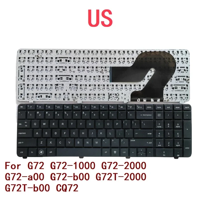 Replacement Laptop Keyboard US Layout For HP G72‑1000 G72‑2000 G72T‑2000 CQ72 Notebook PC