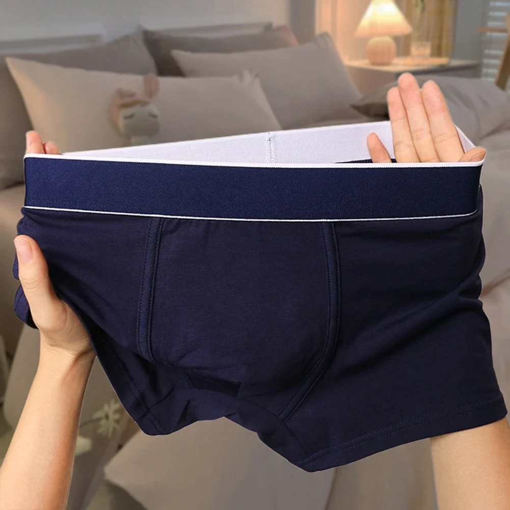 

Sexy Lingerie Men Breathable Panties Mid Waist Underwear Bulge Pouch Trunks Solid Homewear Trunk Boxer Shorts Knickers