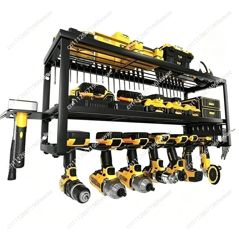 For Heavy-duty Power Tool Storage Rack Wall-mounted Storage Rack Tool Holder Multifunctional Rack Wrought Iron
