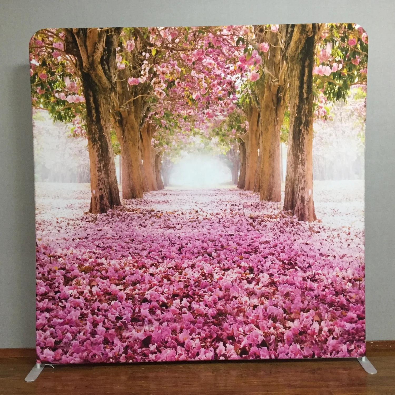 

Custom Hot Sale 8ft Square Wedding Event Display Aluminum Frame Fabric Cover Backdrop Stand