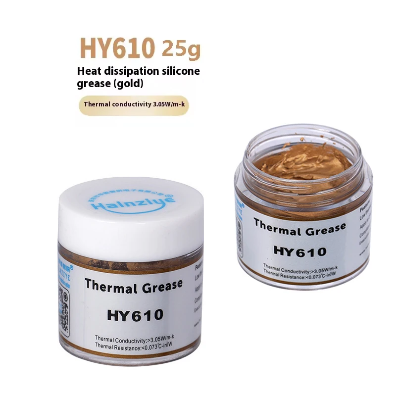 

25g HY610 Silicone Thermal Paste Heat Transfer Grease Heat Sink CPU GPU Chipset Notebook PC Cooling Cream 3.05W/m-kv